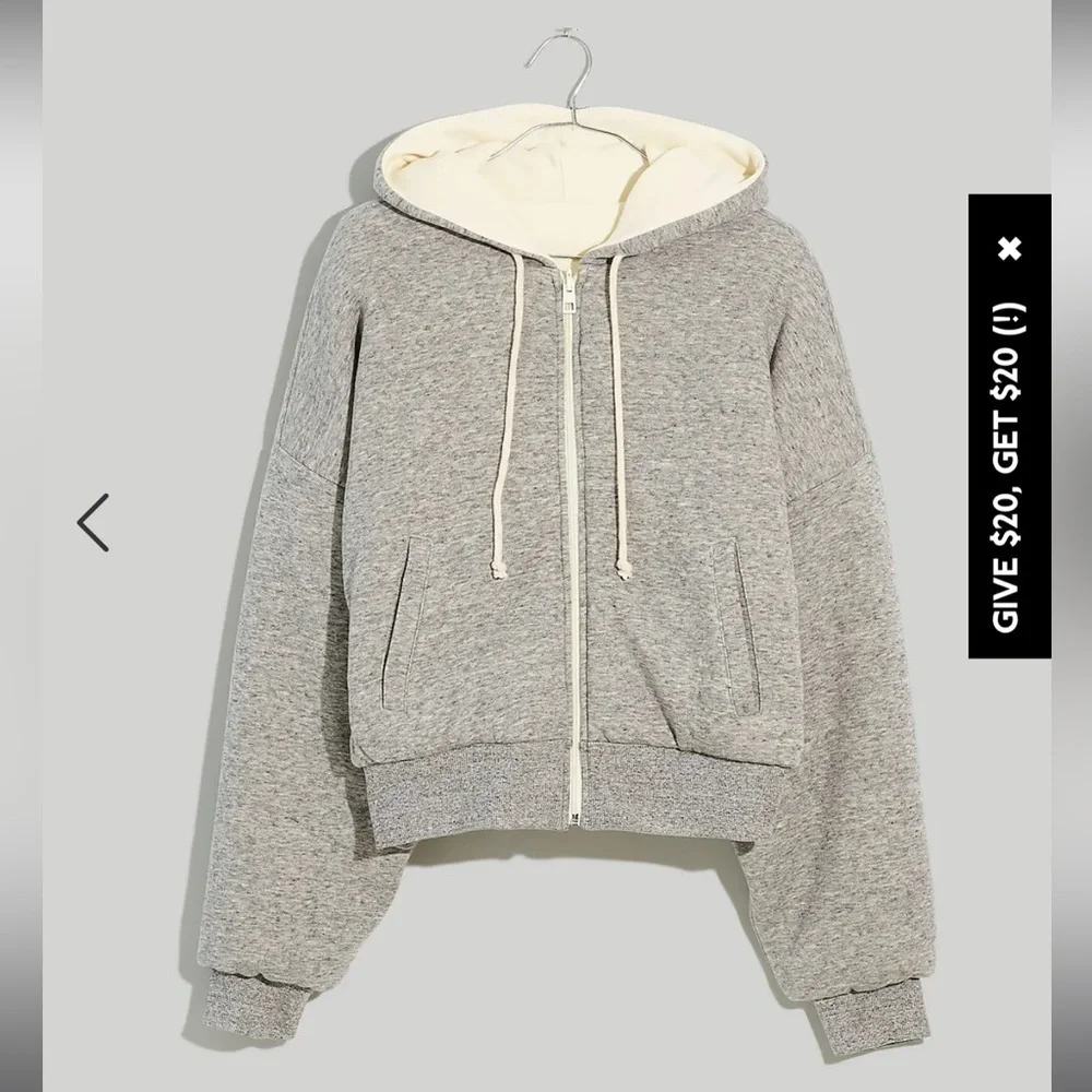 NEW Madewell MWL Reversible Puffer Hoodie Jacket XS - Picture 9 of 10